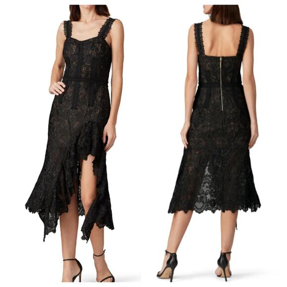 Bronx and Banco Dresses & Skirts - Bronx & Banco Tiffany Ruffle Lace Midi Dress Size M